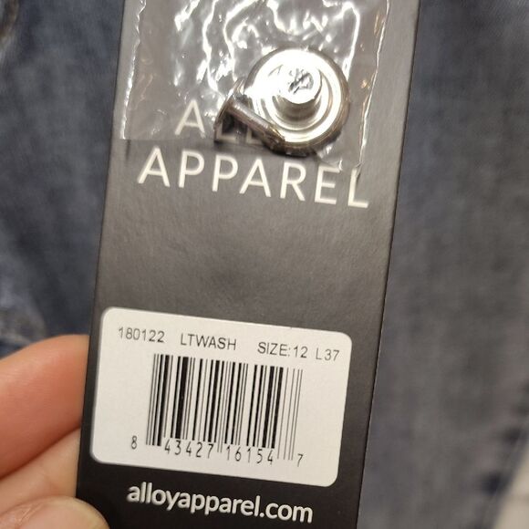 ALLOY Blue Skinny Jeans with Sparkling Hem - Picture 3 of 5